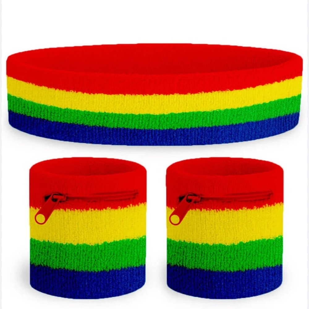 NWT Tipsy Elves Trailblazer Zippered Sweatband Set Gifts Pride Stocking Stuffer
